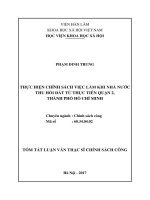 Thực hiện chính sách việc làm khi nhà nước thu hồi đất từ thực tiễn quận 2, thành phố hồ chí minh (tóm tắt)