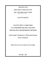 Nguyên nhân và điều kiện của tội chứa mại dâm trên địa bàn thành phố hồ chí minh (tt) 