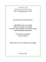 Hợp đồng đào tạo nghề cho xuất khẩu lao động từ thực tiễn trường cao đẳng nghề thành phố hồ chí minh (tóm tắt) 