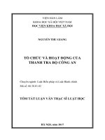 Tổ chức và hoạt động của thanh tra bộ công an (tóm tắt)