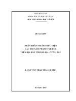 Nhân thân người thực hiện các tội xâm phạm tình dục trên địa bàn tỉnh bà rịa – vũng tàu 