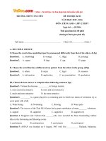 Đề thi học kỳ 2 môn Tiếng Anh lớp 12 trường THPT Tân Uyên, Lai Châu năm học 2015  2016 