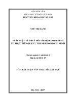 Pháp luật về thuế đối với hộ kinh doanh từ thực tiễn quận 7, thành phố hồ chí minh (tt) 