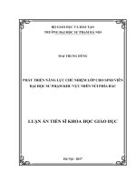 Phát triển năng lực chủ nhiệm lớp cho sinh viên đại học sư phạm khu vực miền núi phía bắc 