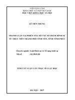 Tranh luận tại phiên tòa xét xử sơ thẩm hình sự từ thực tiễn thành phố vĩnh yên, tỉnh vĩnh phúc (tt) 