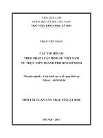 Các tội hối lộ theo pháp luật hình sự việt nam từ thực tiễn thành phố hồ chí minh (tt) 