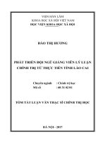 Phát triển đội ngũ giảng viên lý luận chính trị từ thực tiễn tỉnh lào cai (tt) 