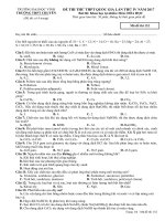 Đề thi thử THPT Quốc gia lần 4 môn hóa 2017  chuyên Vinh