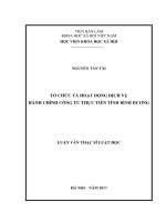 Tổ chức và hoạt động dịch vụ hành chính công từ thực tiễn tỉnh bình dương 