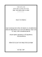 Thực hành quyền công tố trong vụ án hiếp dâm trẻ em theo pháp luật tố tụng hình sự việt nam từ thực tiễn tỉnh bình phước (tóm tắt)