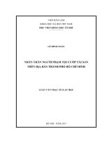 Nhân thân người phạm tội cướp tài sản trên địa bàn Thành phố Hồ Chí Minh