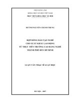Hợp đồng đào tạo nghề cho xuất khẩu lao động từ thực tiễn trường cao đẳng nghề thành phố hồ chí minh 