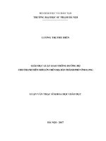 Giáo dục luật giao thông đường bộ cho thanh niên mới lớn trên địa bàn thành phố vĩnh long 
