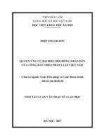 Quyền ứng cử đại biểu hội đồng nhân dân của công dân theo pháp luật việt nam (tóm tắt)