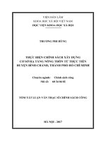 Thực hiện chính sách xây dựng cơ sở hạ tầng nông thôn từ thực tiễn huyện bình chánh, thành phố hồ chí minh (tt) 