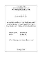 Hợp đồng thuê mua nhà ở xã hội theo pháp luật việt nam từ thực tiễn quỹ phát triển nhà ở thành phố hồ chí minh (tóm tắt)