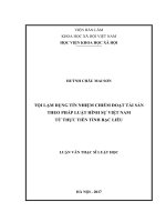 Tội lạm dụng tín nhiệm chiếm đoạt tài sản theo pháp luật việt nam từ thực tiễn tỉnh bạc liêu 