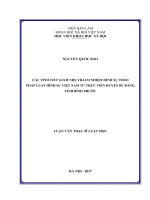 Các tình tiết giảm nhẹ TNHS theo pháp luật hình sự việt nam từ thực tiễn huyện bù đăng, tỉnh bình phước 