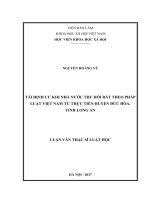 Tái định cư khi nhà nước thu hồi đất theo pháp luật việt nam từ thực tiễn huyện đức hòa, tỉnh long an