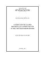Lao động giúp việc gia đình theo pháp luật lao động việt nam từ thực tiễn thành phố hồ chí minh 