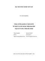 tăng cường quản lý nhà nước về trật tự xây dựng trên địa bàn thị xã từ sơn, tỉnh bắc ninh 