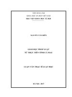 Giáo dục pháp luật từ thực tiễn tỉnh cà mau