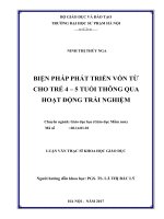 Biện pháp phát triển vốn từ cho trẻ 4 5 tuổi thông qua hoạt động trải nghiệm 