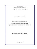 Nhân thân người phạm tội cướp giật tài sản trên địa bàn quận bình tân, thành phố hồ chí minh 