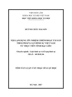 Tội lạm dụng tín nhiệm chiếm đoạt tài sản theo pháp luật việt nam từ thực tiễn tỉnh bạc liêu (tóm tắt)