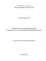 Bồi dưỡng kĩ năng sư phạm cộng đồng cho đội ngũ giáo viên các trường trung cấp nghề tỉnh kiên giang 