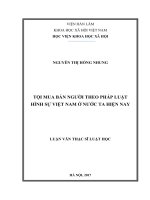 Tội mua bán người theo pháp luật hình sự việt nam ở nước ta hiện nay 