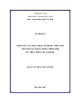 Giám sát của mặt trận tổ quốc việt nam đối với xây dựng nông thôn mới từ thực tiễn tây nam bộ