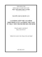 Lao động giúp việc gia đình theo pháp luật lao động việt nam từ thực tiễn thành phố hồ chí minh (tt) 