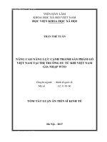 Nâng cao năng lực cạnh tranh sản phẩm gỗ xuất khẩu Việt Nam tại thị trường EU kể từ khi Việt Nam gia nhập WTO