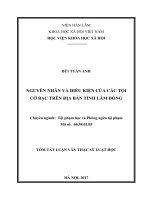 Nguyên nhân và điều kiện của các tội cờ bạc trên địa bàn tỉnh lâm đồng (tóm tắt)