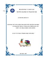 Giáo dục kĩ năng mềm cho sinh viên trường ĐHSPKT vĩnh long thông qua tổ chức các hoạt động cộng đồng 