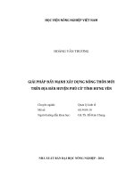 Giải pháp đẩy mạnh xây dựng nông thôn mới  trên địa bàn huyện phù cừ tỉnh hưng yên 