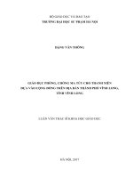 Giáo dục phòng chống ma túy cho thanh niên dựa vào cộng đồng trên địa bàn thành phố vĩnh long 