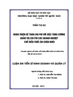 Hoàn thiện kế toán chi phí với việc tăng cường quản trị chi phí trong các doanh nghiệp chế biến thức ăn chăn nuôi. - Copy