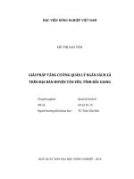 giải pháp tăng cường quản lý ngân sách xã  trên địa bàn huyện tân yên, tỉnh bắc giang 