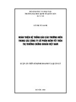 Hoàn thiện hệ thống báo cáo thường niên trong các công ty cổ phần niêm yết trên thị trường chứng khoán Việt Nam