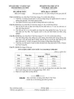 Đề thi học kì 2 môn Địa lý lớp 12 trường THPT Phan Văn Trị, Cần Thơ năm học 2015  2016 