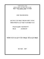 Quảng cáo thực phẩm chức năng theo pháp luật việt nam hiện nay (tóm tắt) 