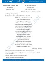 Đề thi thử THPT Quốc gia môn Ngữ văn năm 2017  Trường THPT Lý Thường Kiệt