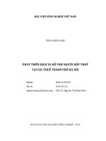 phát triển dịch vụ hỗ trợ người nộp thuế  tại cục thuế thành phố hà nội 