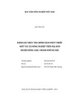 đánh giá thực thi chính sách phát triển  hợp tác xã nông nghiệp trên địa bàn  huyện đông anh, thành phố hà nội 