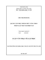 Quảng cáo thực phẩm chức năng theo pháp luật việt nam hiện nay