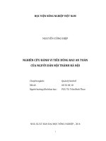 nghiên cứu hành vi tiêu dùng rau an toàn  của người dân nội thành hà nội 