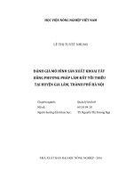 Đánh giá mô hình sản xuất khoai tây  bằng phương pháp làm đất tối thiểu tại huyện gia lâm, thành phố hà nội 