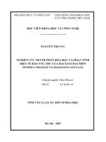 Nghiên cứu thành phần hóa học và hoạt tính diệt tế bào ung thư của hai loài hải miên dysidea fragilis và haliclona oculata (tt) 